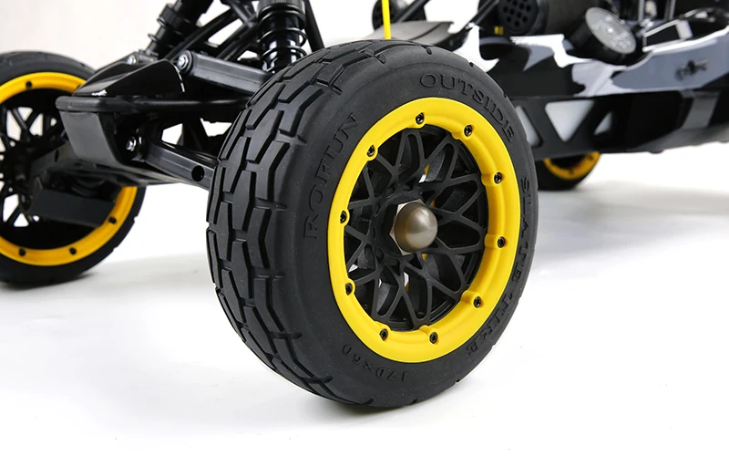 Conjunto de rodas dianteiras em pneus de estrada para HPI Rovan Baja 5B