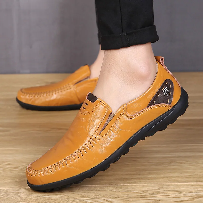 High Quality Genuine Leather Men Casual Shoes Soft Moccasins Men\'s Flats Fashion Brand men Loafers Breathable Driving Shoes