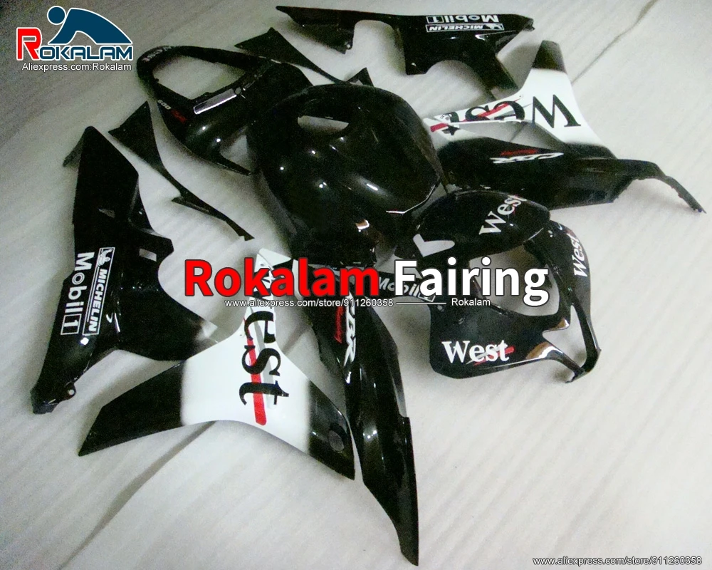 

Aftermarket For Honda CBR 600RR F5 08 07 CBR600RR CBR600 RR F5 2007 2008 Motorcycle Black White Fairing Kit (Injection Molding)
