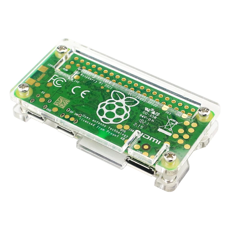 Raspberry Pi Zero 2 W Acrylic Case Transparent Shell with Aluminum Heat Sink for Raspberry Pi Zero 2W