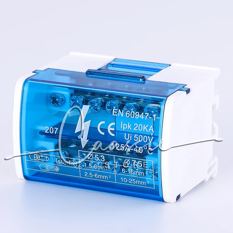 Din Rail Terminal Block UK207 Power Distribution Box Modular Screw Connection Block Universal Electric Wire Junction Box