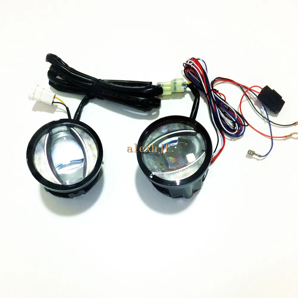 July King 1600LM 24W 6000K Car LED Q5 Lens Fog Lamp + 1000LM 14W Day Running Lights DRL Case for Nissan X-trail T31 2007-2014