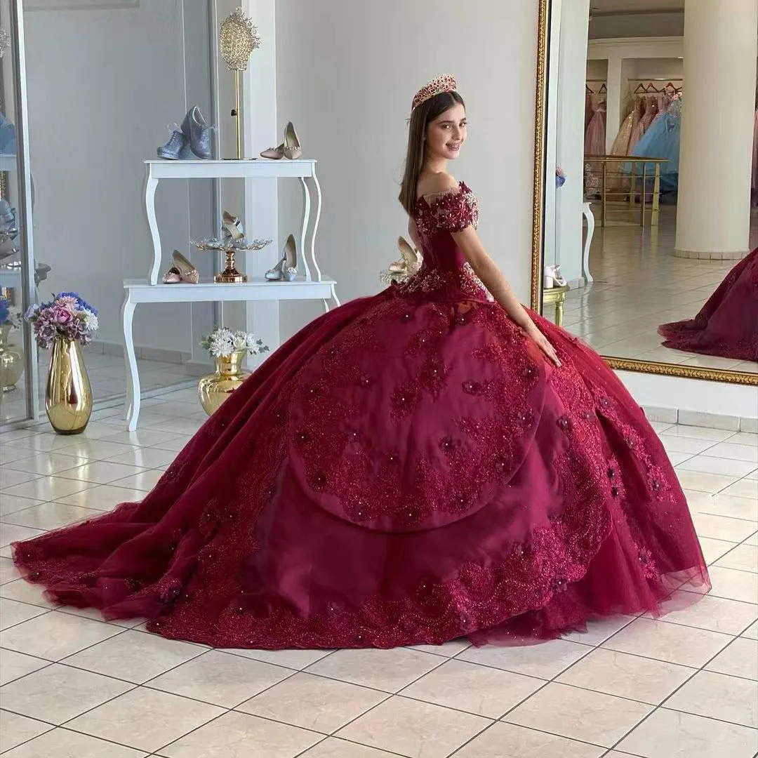 Vestidos De quinceañera De lujo, Vestidos De baile con apliques De cuentas, vestido De princesa De manga corta con forma De corazón, Vestidos De 15 Años personalizados