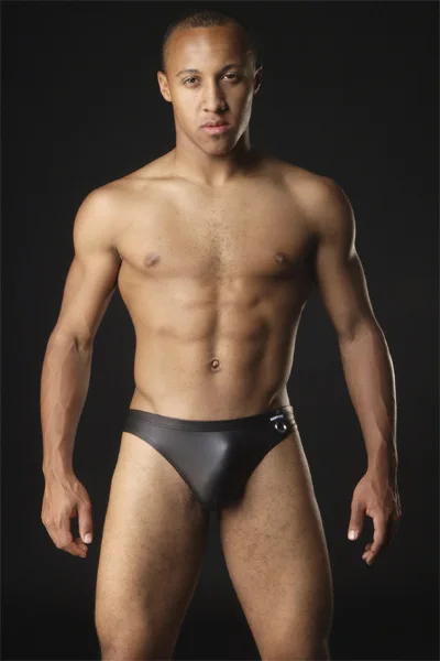 

Men Briefs Soft PU Men Sexy Thongs Underwear Double G-string Jockstrap Tanga Gay Underwear Male Jockstraps Gay Men Underwear