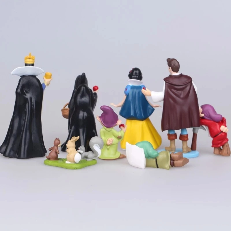 8pcs/Lot Snow White Witch Empress Prince Charming Dwarf Action Figures Doll Toys