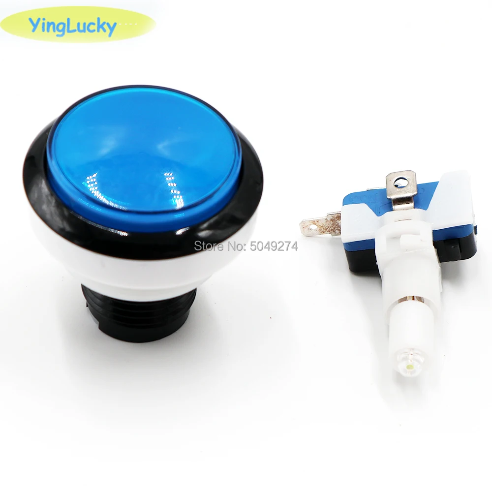 45mm Flat Shaped Parts 5V 12V Large LED light Illuminated Push Buttons Micro switch For Arcade Coin Machine Operated Games