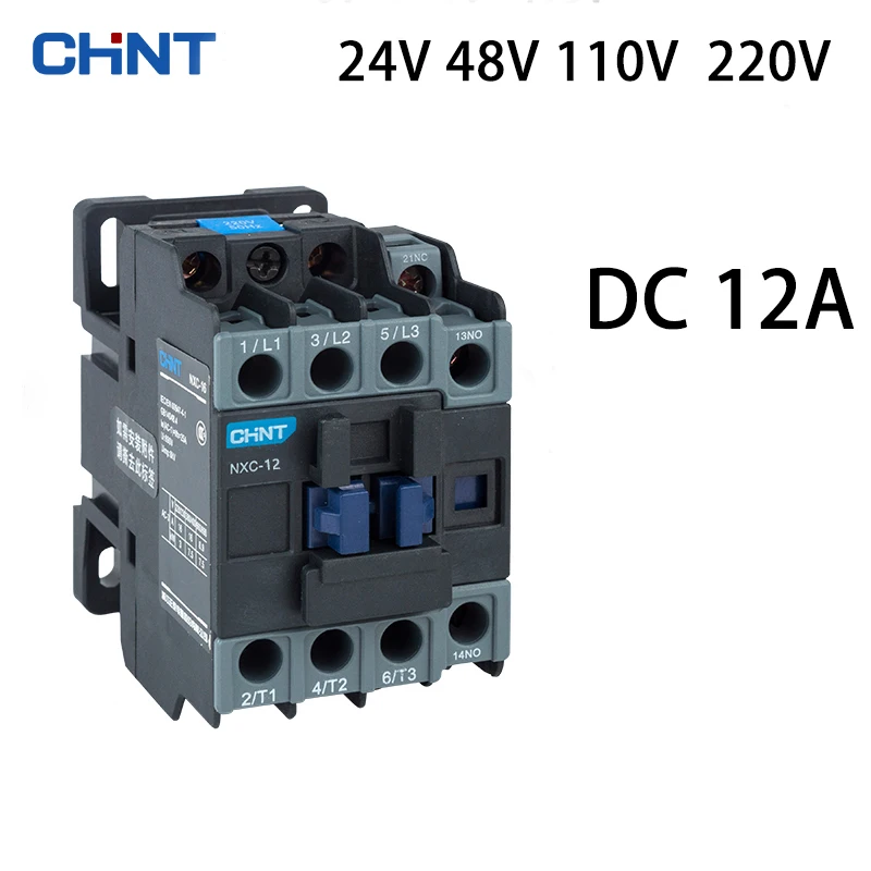 

CHINT NXC-12M 12A DC 24V48V 110V 220V 50HZ cocontactor Other configurations can be customized auxiliary contact