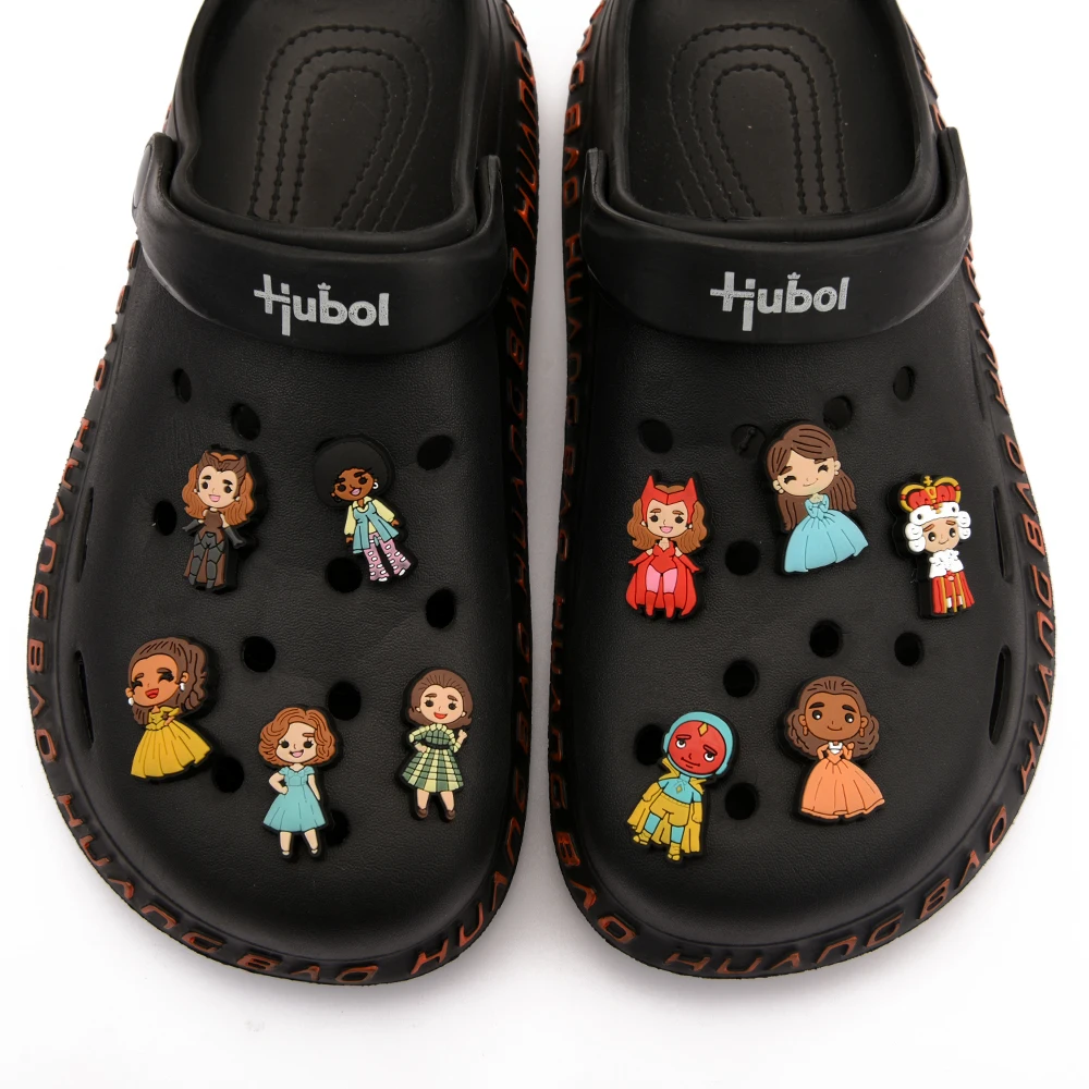 Wanda dekorasi sepatu, 1 buah sepatu visi seri pesona kartun PVC untuk sandal bakiak aksesoris gelang hadiah pesta anak-anak