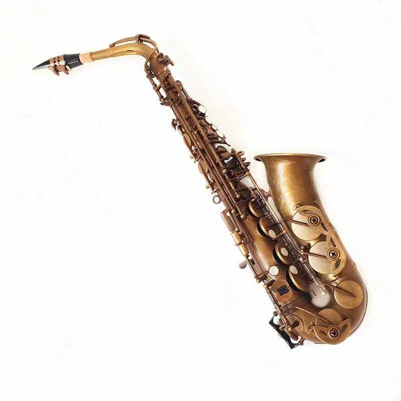 Alto Saxophone   Eb Antique Copper Simulation Alto Sax Professional Playing Woodwind Instrument with Mouthpiece