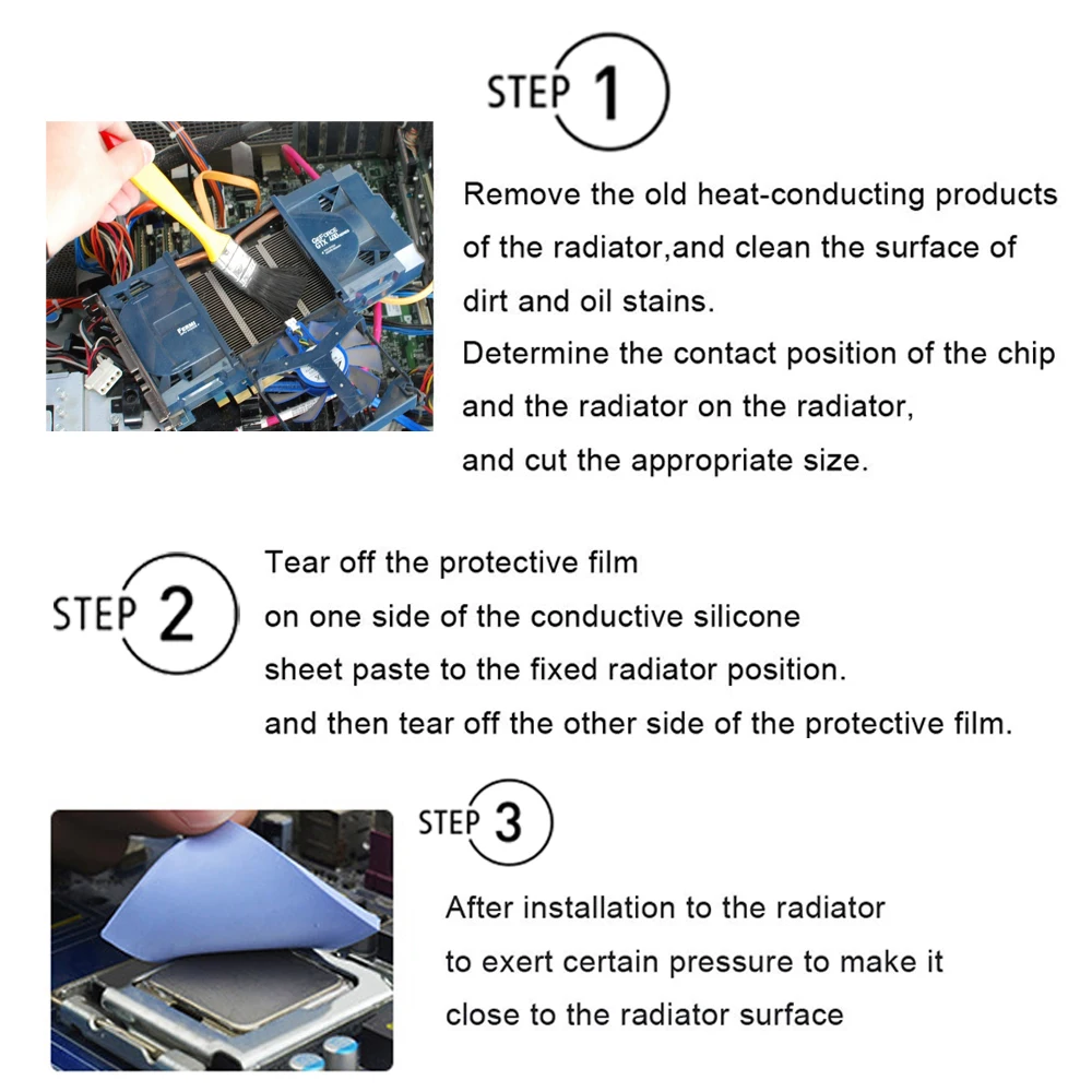 Imagem -04 - Almofadas Térmicas Condutoras Pas Térmicas de Silicone para Cpu Gpu ic Computador de Refrigeração 100*100*2.5 mm 20 Peças 100x100x2.5 mm