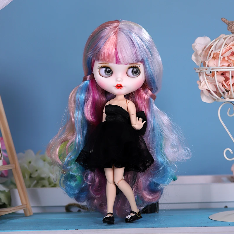 ICY DBS Blyth Doll 1/6 BJD Makeup Silver Colorful Hair Combo Clothes Shoes Hand Set Included Children Gift Special Price