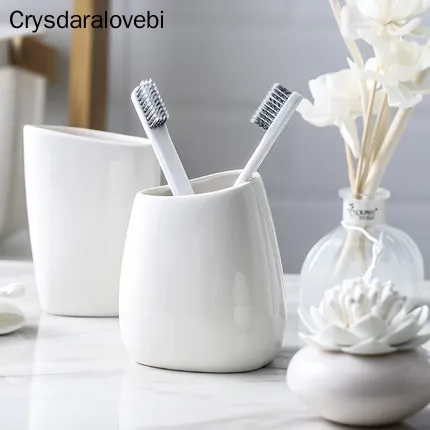 Ceramics Bathroom Accessories Set Soap Dispenser/Toilet Brush/Tumbler/Soap Dish Cotton Swab Aromatherapy Bathroom Products