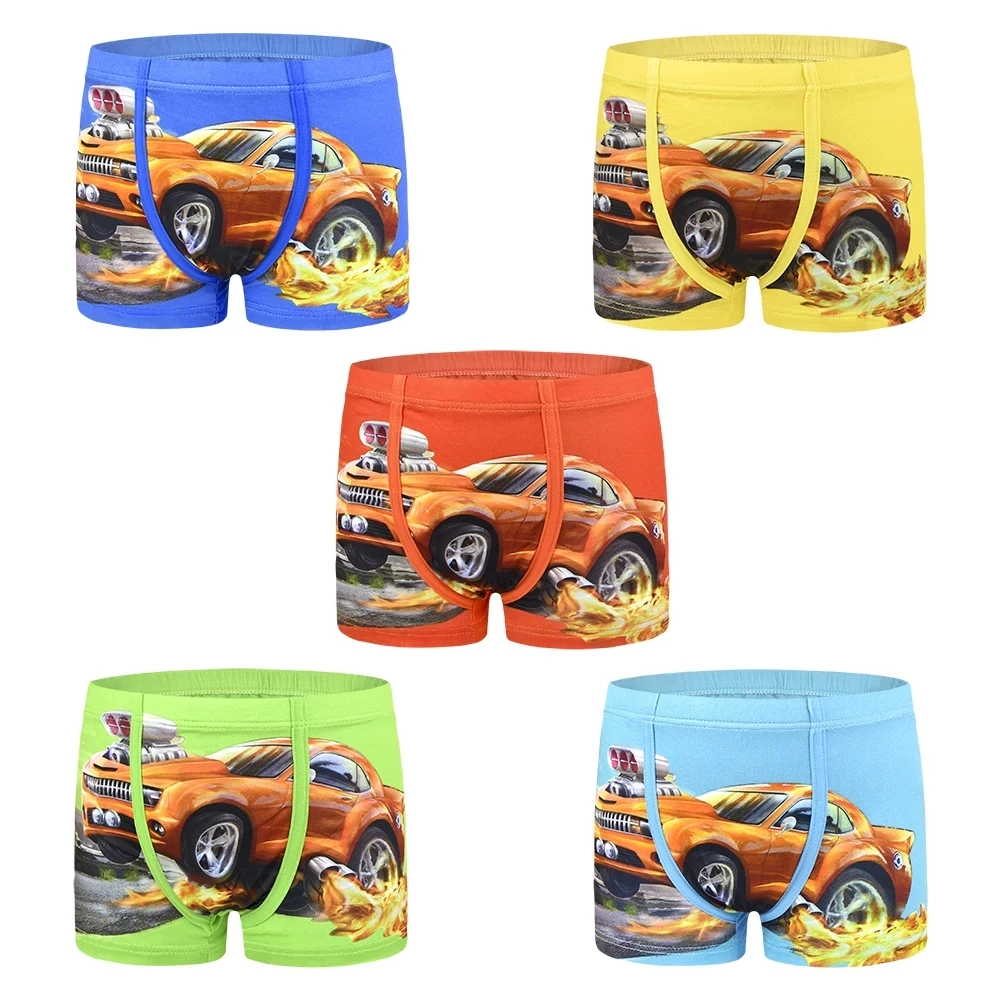 5PC/PACK Cartoon Car Kids Boy Underwear For Baby Children's Boxer Underpants Briefs Boys Underware Pants For 3-11 Years