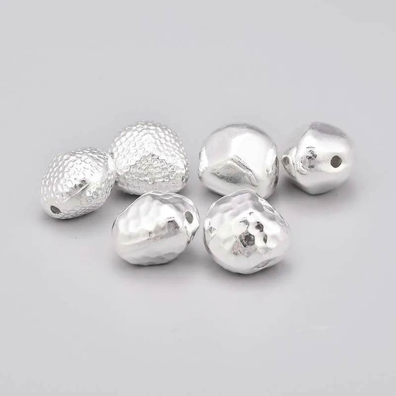 

15MM 925 Sterling Silver Concave Convex Spacer Beads DIY Bracelet Handmade Thai Silver String irregular shape Bead Accessories