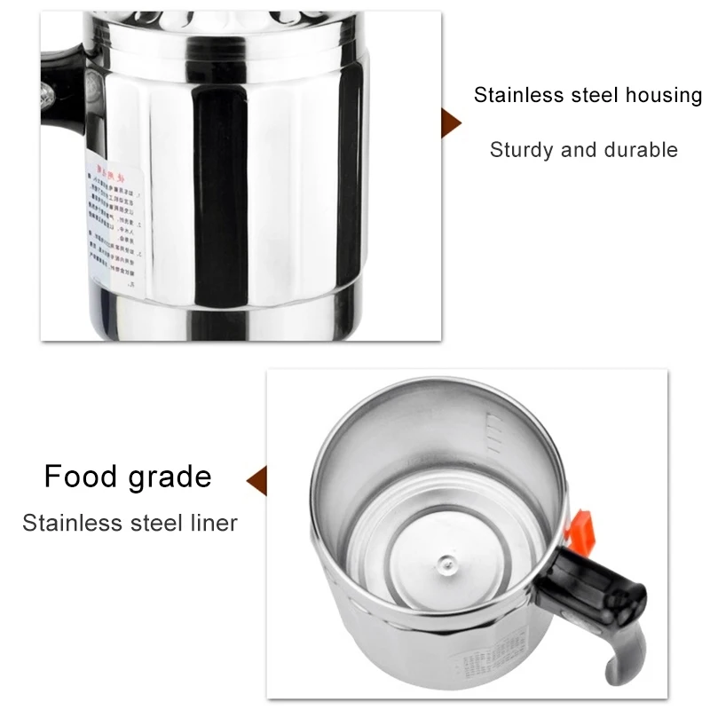 12V/24V 자동차 가열 컵 전기 주전자 스테인레스 스틸 가열 머그잔 충전기 담배 라이터 자동차 용량: 1000ML/500ML