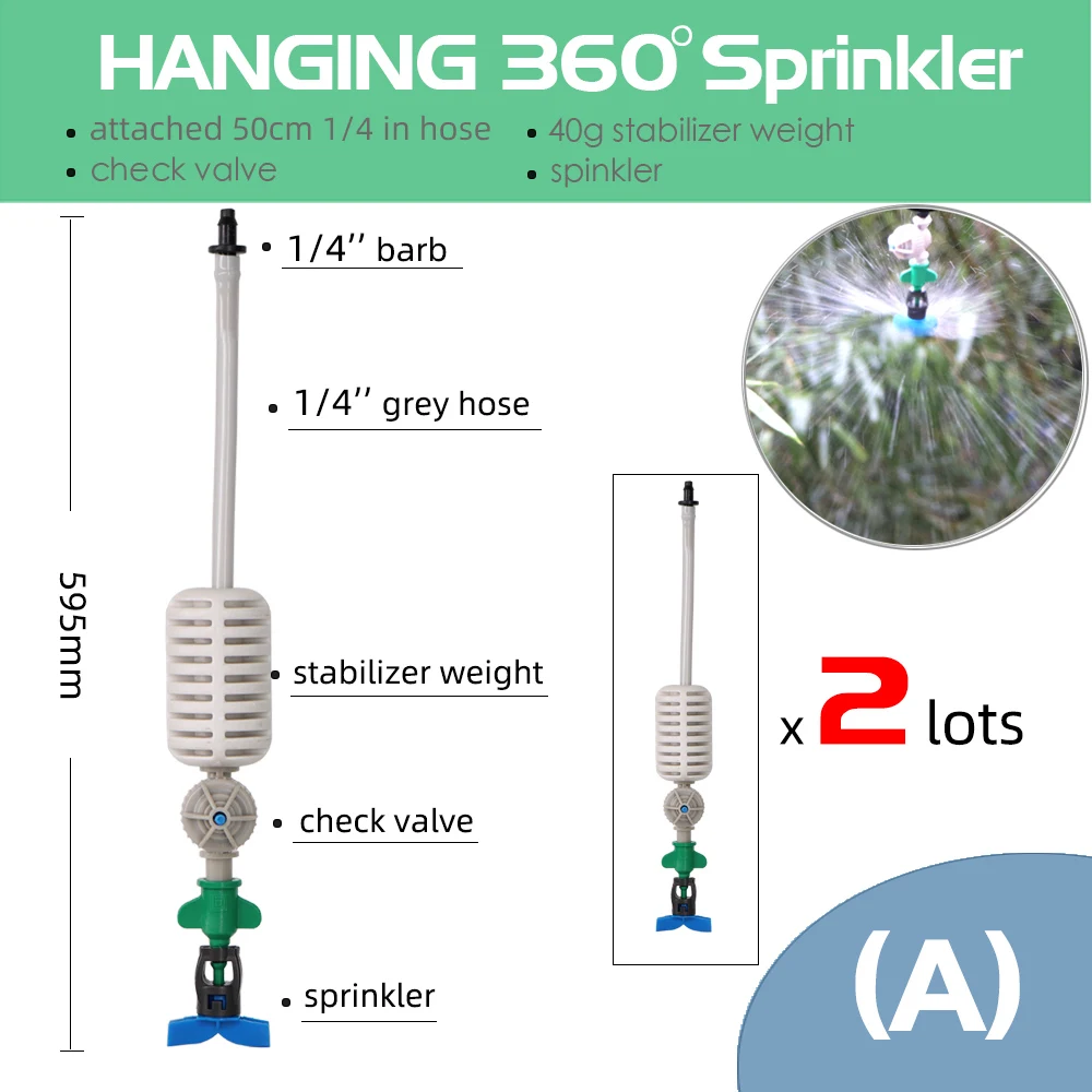 MUCIAKIE 24 Types Garden Irrigation Watering Sprinklers Micro Spray Nozzles for Self-Watering System Hanging Fogger Greenhouse
