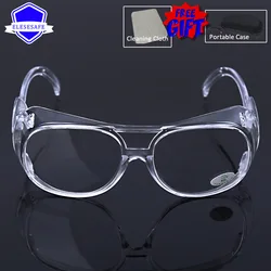 Work Safety Glasses Clear Lens Anti-Dust Anti-Splash Wind Dust Proof Protective Glasses Frame With Case For Work Daily Safety