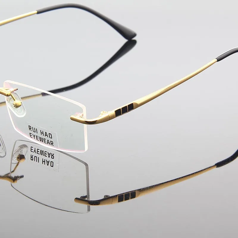 Rimless Frame Customize Prescription Glasses Full Myopia Hyperopia Resin Lenses Fashion Eyeglasses Clear Resin Lenses 2619