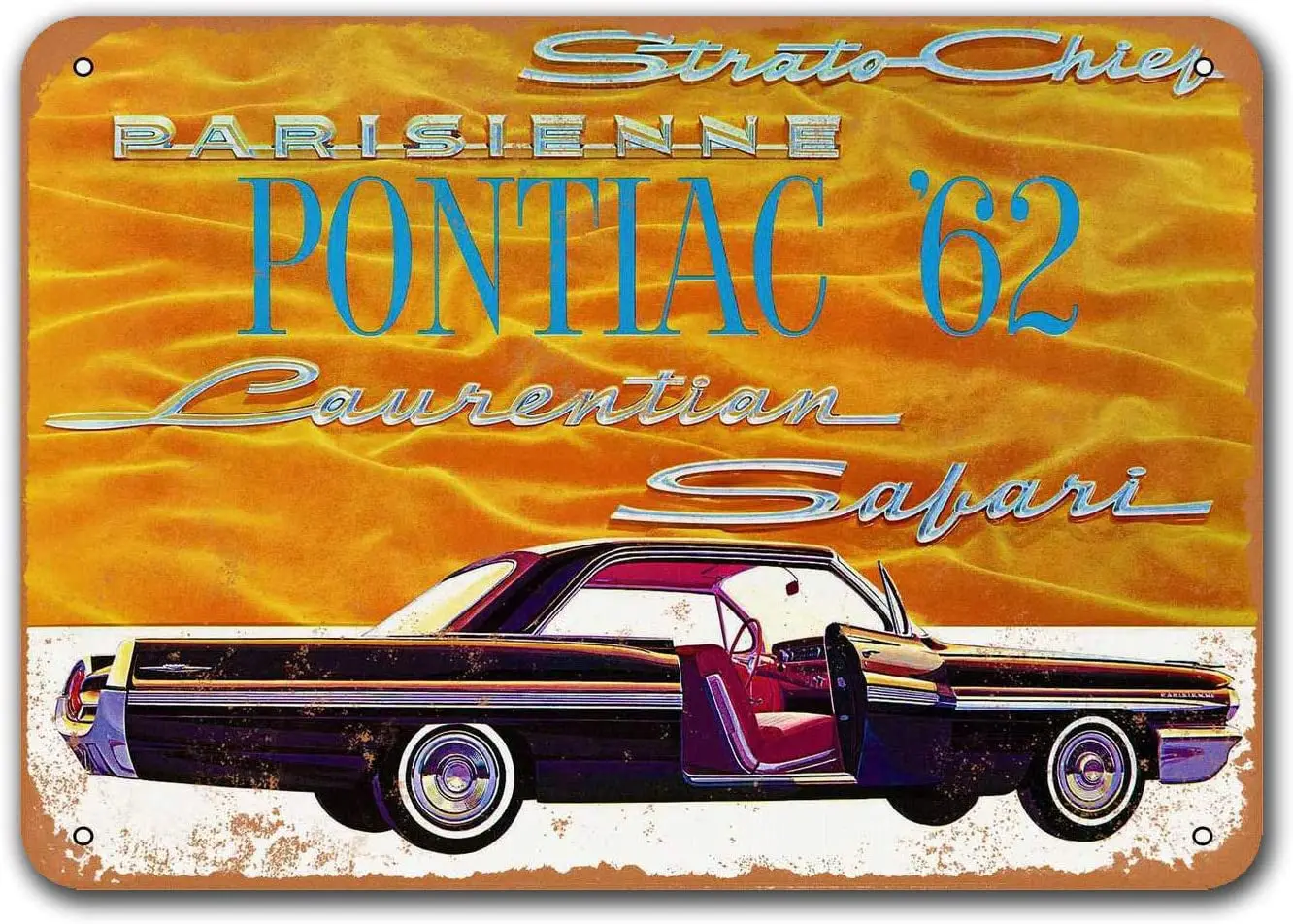 

1962 Pontiacs Tin Metal Signs Vintage Cars, Sisoso Plaques Poster Garage Man Cave Retro Wall Decor 12x8 inch