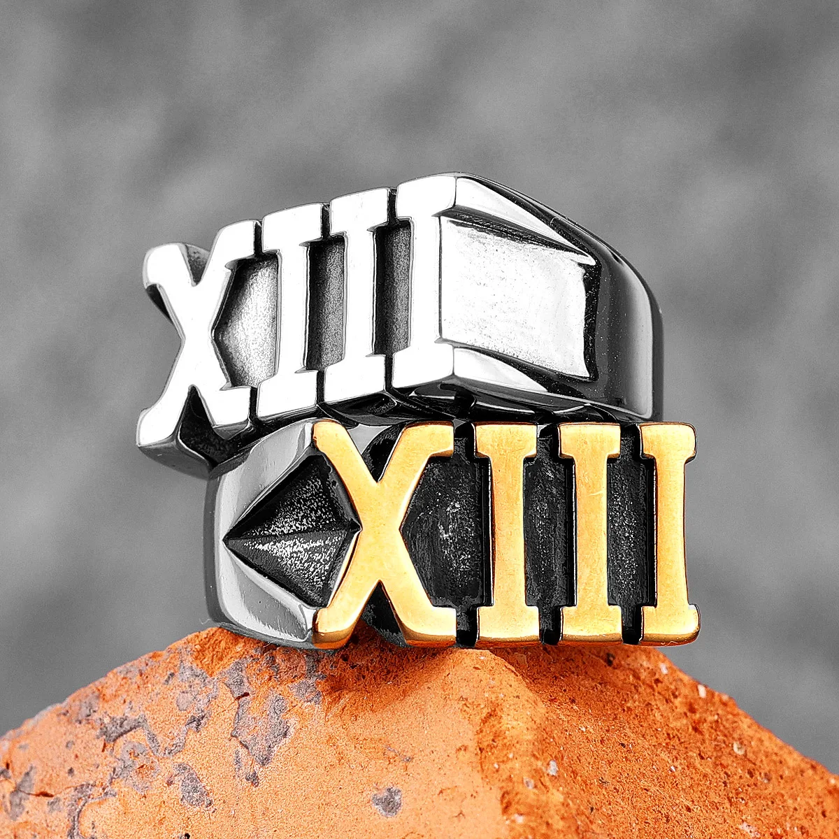 Roman Numeral 13 Stainless Steel Mens Rings Punk Retro Unique  Amulet for Male Boyfriend Biker Jewelry Creativity Gift Wholesale