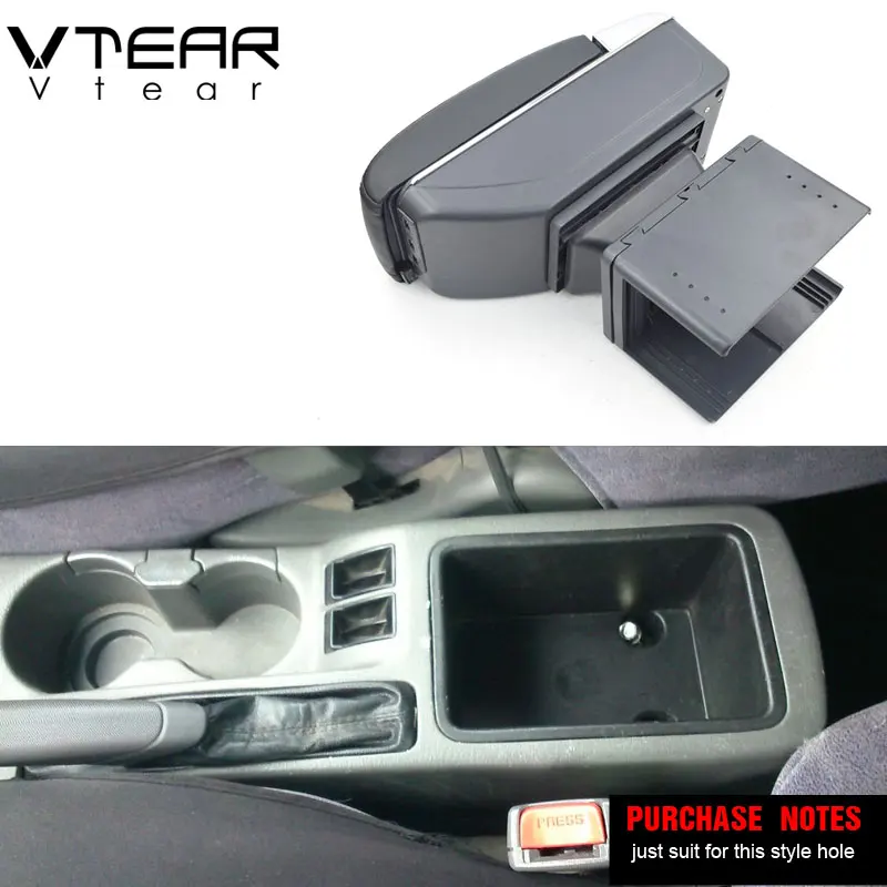 Vtear For kia spectra 2008 armrest car arm rest leather storage box accessories center centre console cup slot car-styling auto