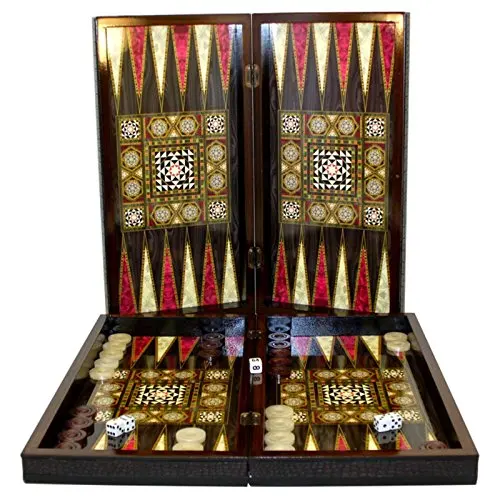 World Wise Mother of Pearl Decoupage Backgammon Set