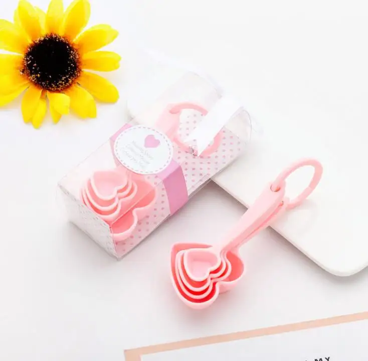 200pcs Adorable Heart Baby souvenirs of Love Measuring Spoon Favors for Baby Shower favors and birthday Party gift SN1973