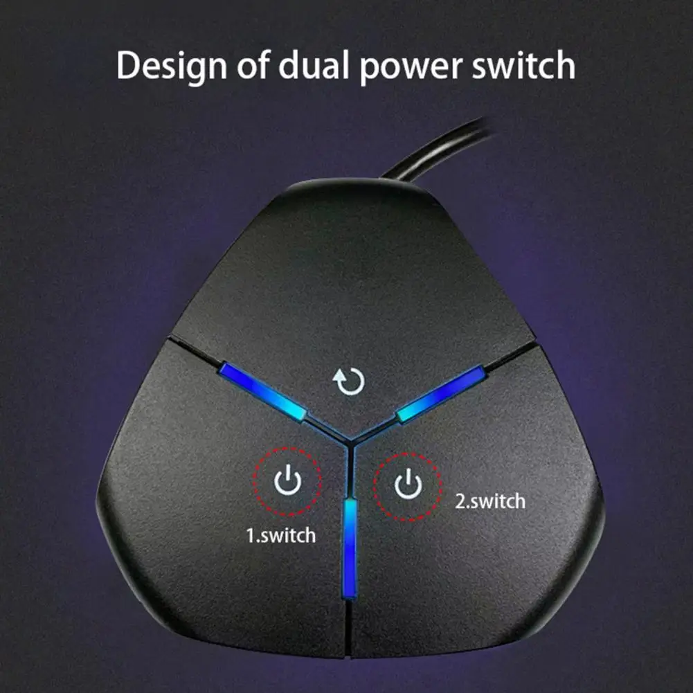 1.6m Portable Dual USB Ports PC Desktop Computer Case Power Button Switch for Internet Bar