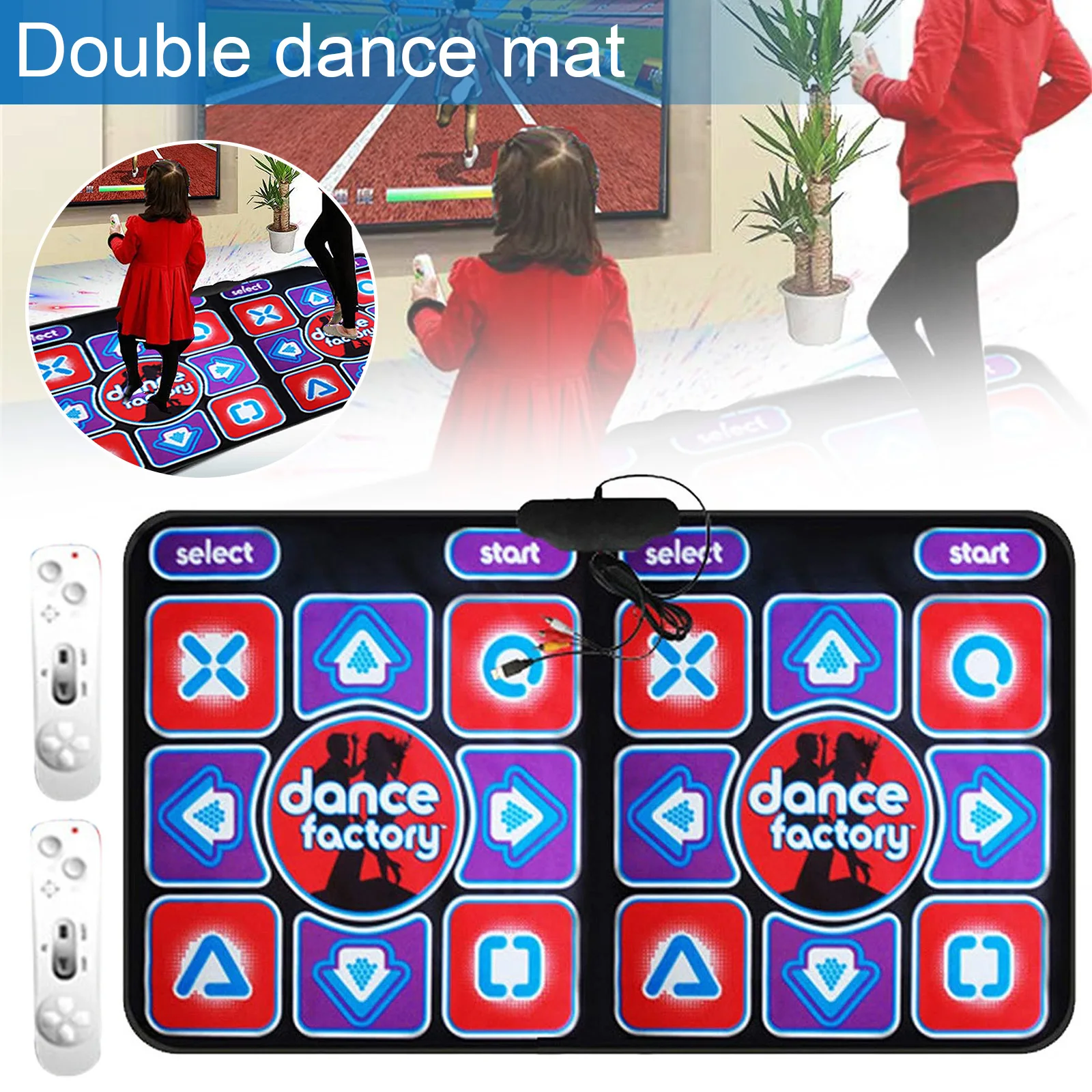 Home Indoor Dancing Mat with 2 Remote Controller, Ground Decor, Double User, Wireless Dance Game, PC and TV, Drop Shipping, New