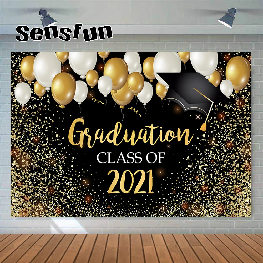 8 خيارات تهنئة فئة التخرج من 2021 خلفية للتصوير الفوتوغرافي الذهب الأسود بريق الأطفال العودة إلى خلفية المدرسة