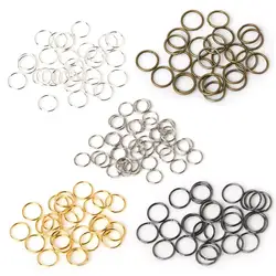 Anillos de salto de círculo abierto de 4-10mm, conectores divididos de Color plateado/dorado/bronce para fabricación de joyería, accesorios para collar y pendientes Diy