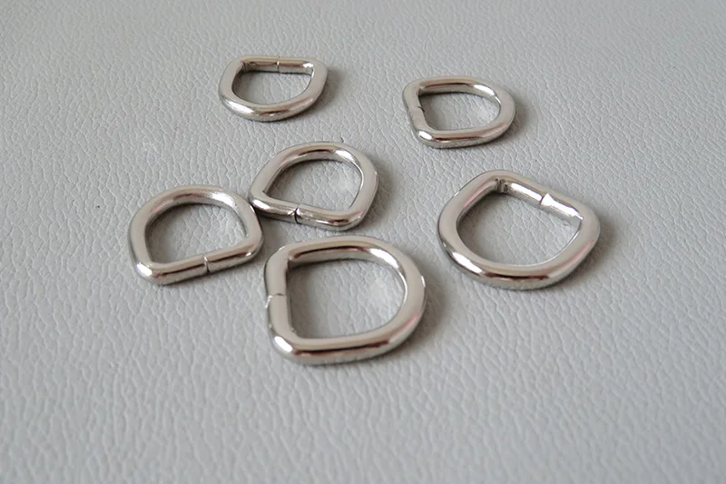 10mm 12mm 15mm 20mm 25mm 32mm Metal D Rings Buckle For Bag Backpack Straps Belt Pet Cat Dog Collar Clasp DIY Sewing Accessory