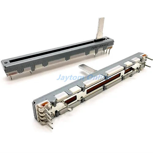 1 unidad 10K ALPS 7,5 CM 10KAX2 20KAX2 10KBX2 potenciómetro deslizante de doble unidad individual mezclador empujador de volumen RS6011 Fader longitud del mango 15mm