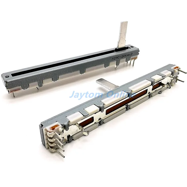 1szt 10K ALPS 7.5CM 10KAX2 20KAX2 10KBX2 Pojedynczy podwójny potencjometr suwakowy Mikser Popychacz głośności RS6011 Fader Długość uchwytu 15mm