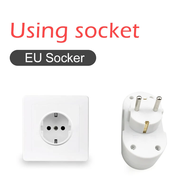 One In Two EU Adapter 4.8mm eu Power Conversion Plug Travel in Europe 16A 250V Adaptor Copper Core Electronic Device Charging