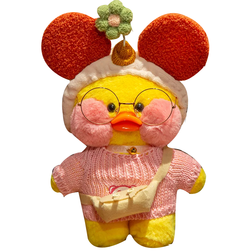 Whosale 30cm Cute LaLafanfan Cafe Duck Plush Toy Stuffed Soft Kawaii Duck Doll Animal Pillow Birthday Gift for Kids Children 6