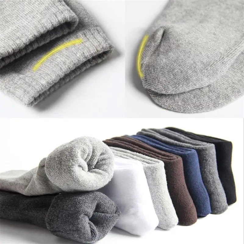 Chaussettes épaisses 100% coton pour hommes, chaussettes d\'affaires, chaudes et confortables, de haute qualité, 10 paires