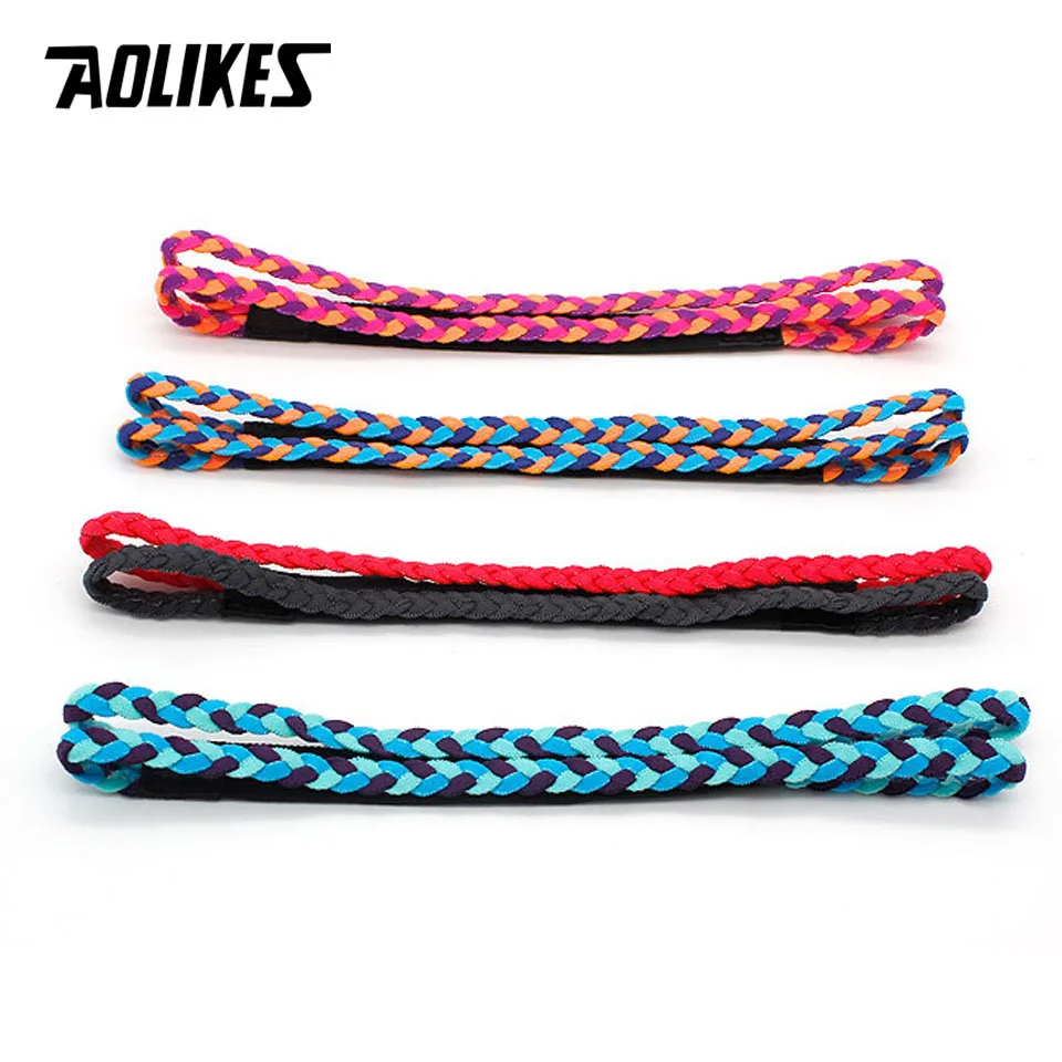 AOLIKES New Weave Elastic Yoga Sweatband For Women Men Running Hair Bands Fitness Sweat Bands Sport Silicone antiskid Headband