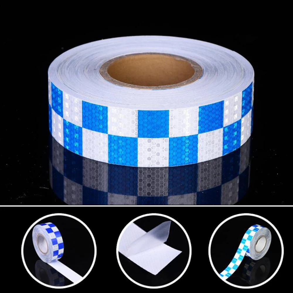 5cmx50m/Roll Safety Mark Reflective Tape Sticker Car Styling Self Adhesive Warning Tape Automobiles Truck Reflective Strip