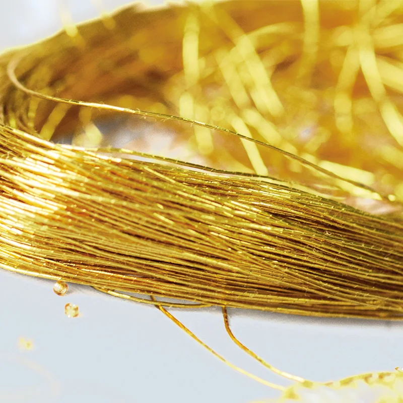 1pcs 70 meters Bright Round Silk Wire Gold  Embroidery Thread Handmade DIY Sewing Knitting Embroidery Material