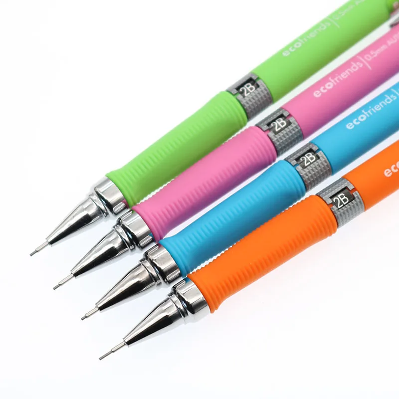 4 Sets / Set, Press The Plastic Activity Pencil Simple 2B Study Stationery Writing Painting Children\'S Gift 0.5/0.7mm