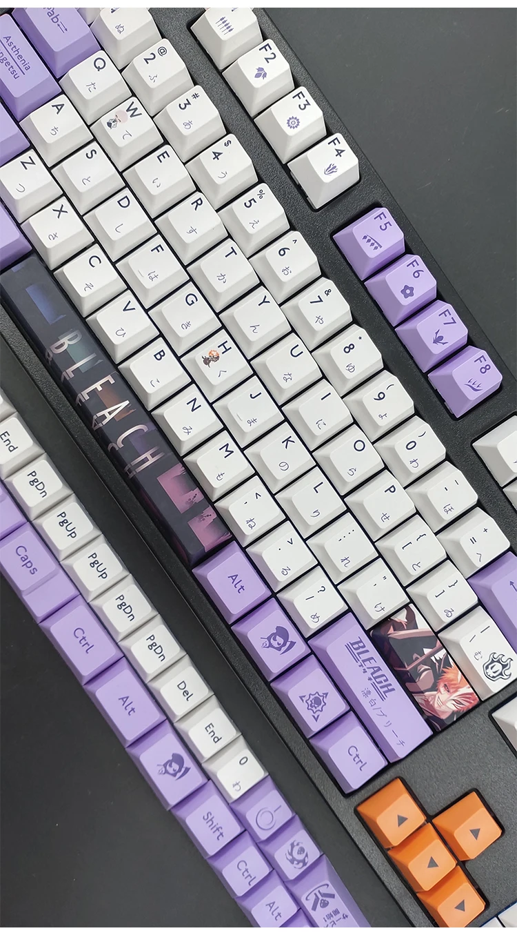 

134-Key Anime Bleach Keycap PBT Sublimation Cherry Profile High Mechanical Keyboard Keycap Cross Axis Cherry MX Switch 61/64/84