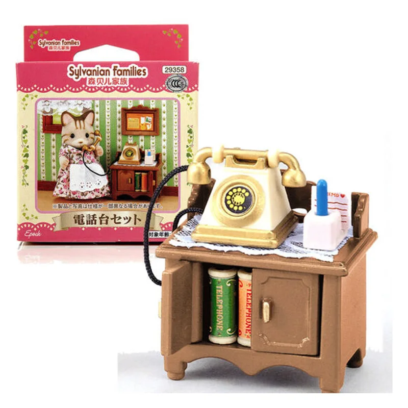 Sylvanian Families Racing House Playset, téléphone classique, accessoires de meubles, cadeau jouet pour fille, nouveau dans la boîte, 29358