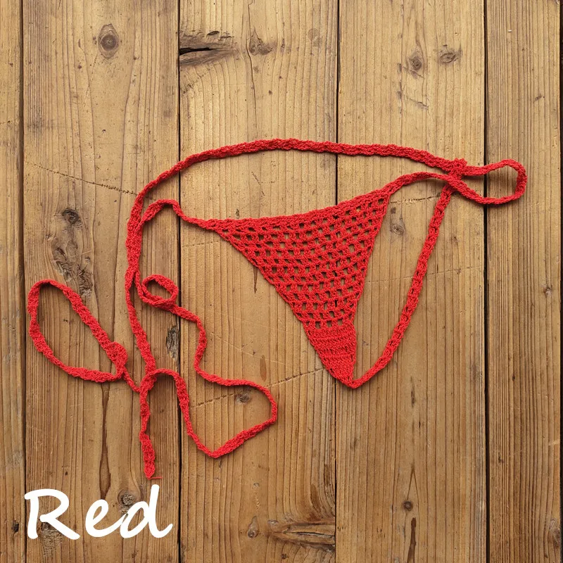 Women Sexy Crochet Bikini Bottom Boho Thong Swimwear Handmade Swimsuit Knitting Shorts