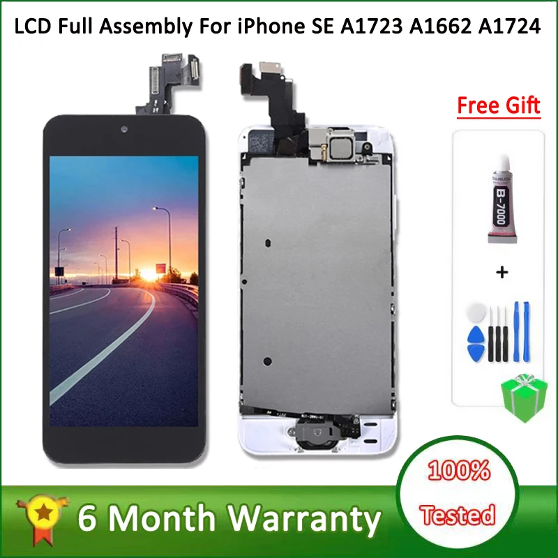 AAA+++ Full set LCD Display For iPhone SE Touch Screen Digitizer Assembly A1723 A1662 A1724 LCD Screen+home button +front camera 9 sold28,677.03Cellphone Repair Parts StoreSee previewSimilar items