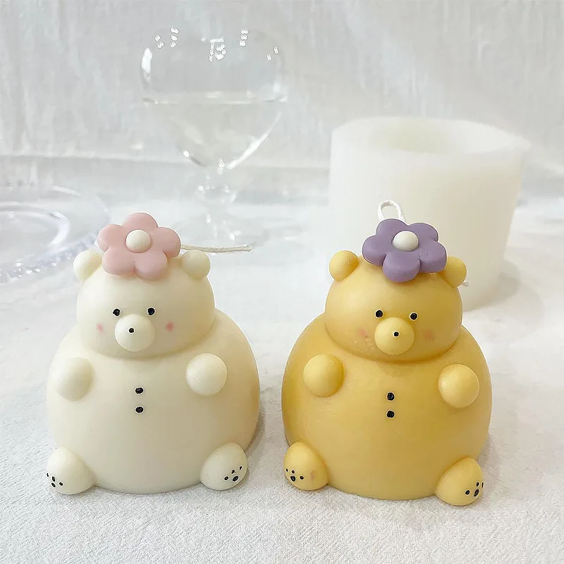 

Cute Fat Bear Scented Candle Gypsum Silicone Mold Candle Making Molds