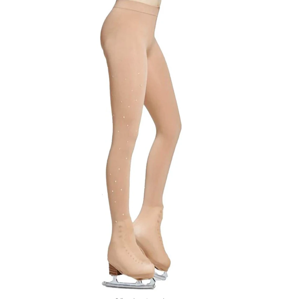 Calça cristal para meninas e mulheres, equipamento térmico macio para esportes de inverno, patinação premium, calças justas com fivela para adultos