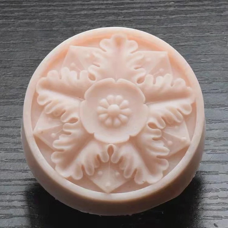 Borage Flower Silicone Soap Mold Round Handmade Silicone Molds for Soap Natural Soap Mould Scented Candle Wax Melt Mold