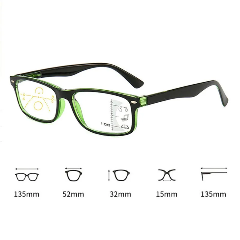 Seemfly Retro Anti Blue Rays Progressive Multifocal Reading Glasses Men Women Near Far Sight Eyeglasses Computer Goggle Eyewear