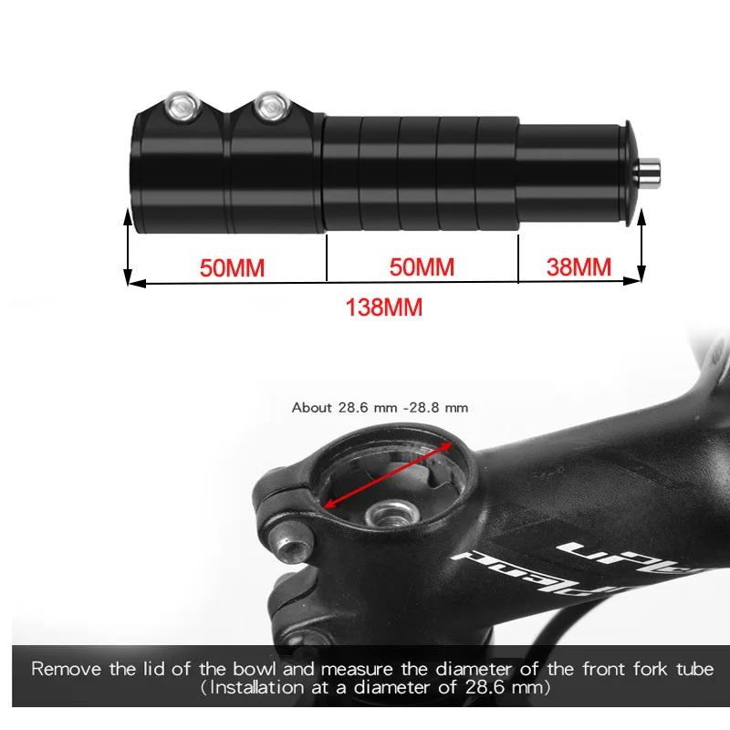 12/13cm Bicycle Handlebar Extender Bike Stem Increased MTB Bike Fork Stem Rise Up Extension Adapter Bicycle Parts Accessories - Image 5